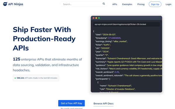 API Ninjas Nutrition